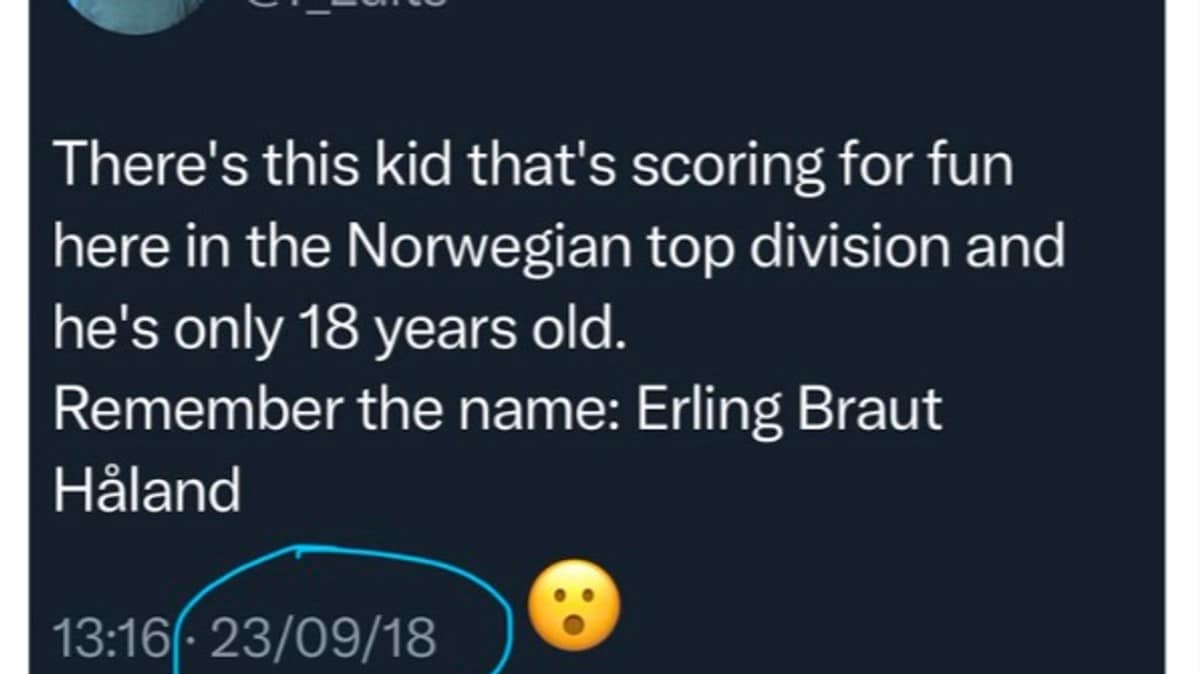 Haaland republiserer gammel tweet om seg selv: Blekstad overrasket