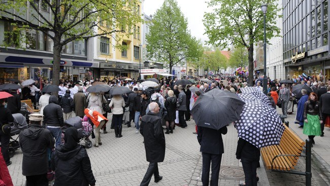 Mange folk i Nordre gate
