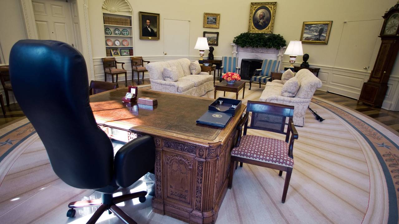 Det ovale kontor i Det hvite hus under George W. Bush. Bilde tatt 29. februar 2008.