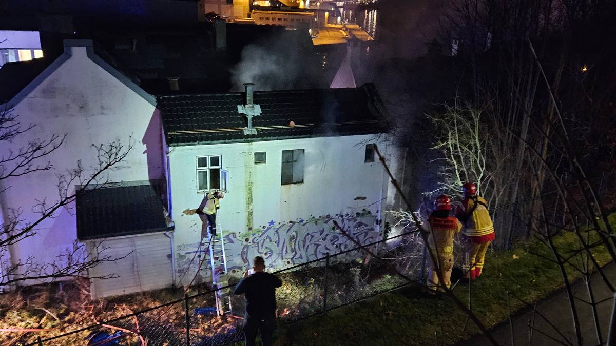 The extinguished fire in the city garden of Sandviken, Bergen