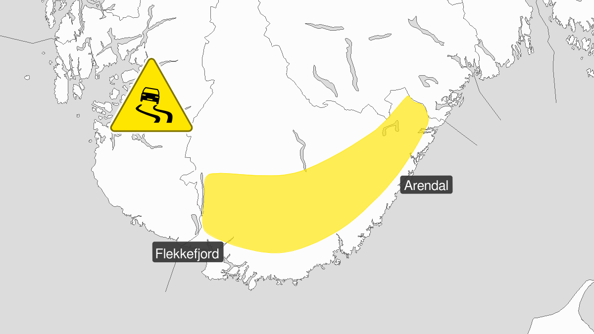 Varsler glatte veier i Agder