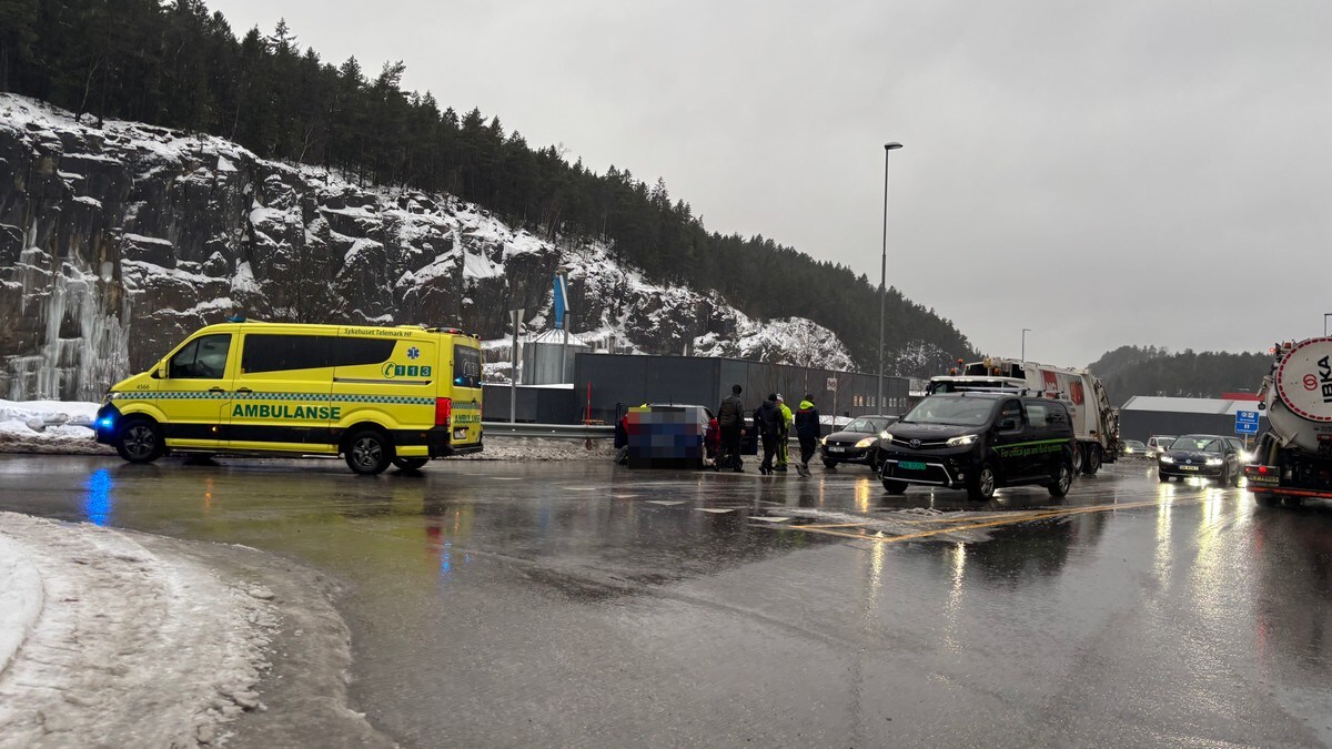 Bil i autovern i Porsgrunn