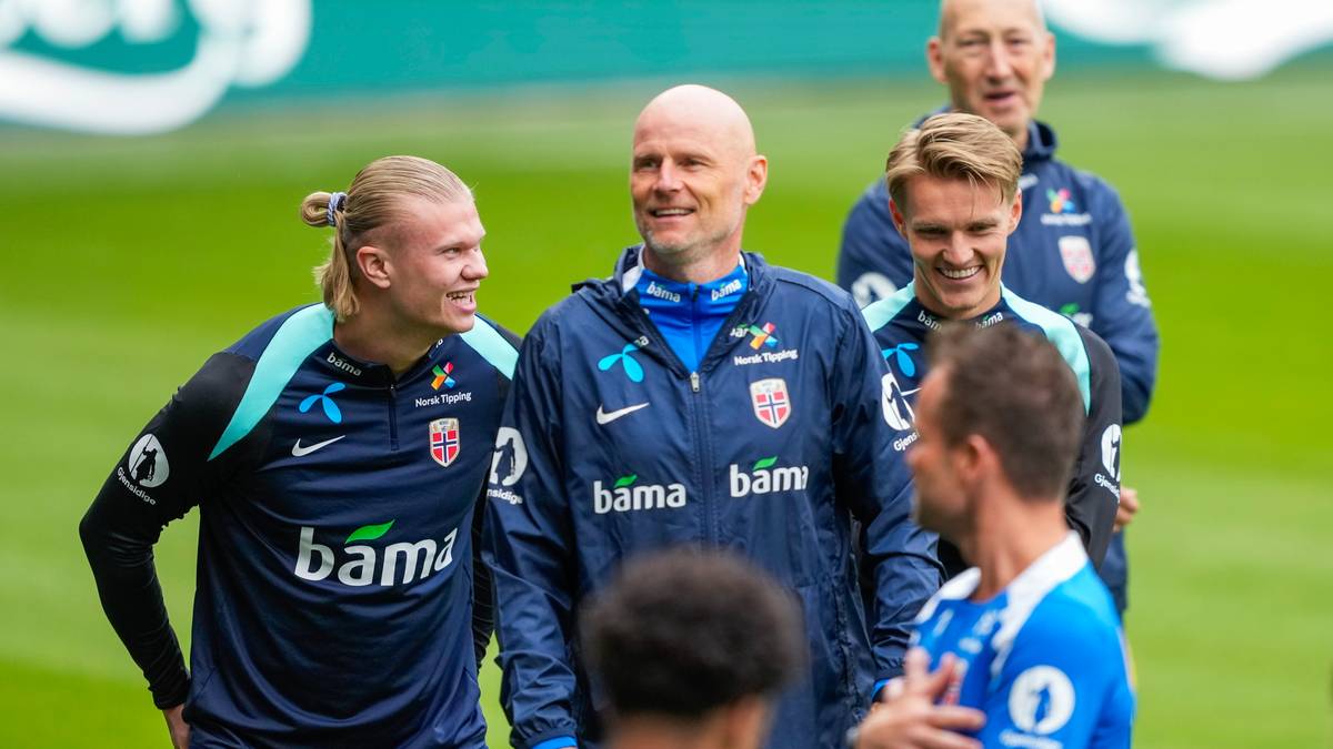 Sjå pressekonferansen med Haaland og Solbakken