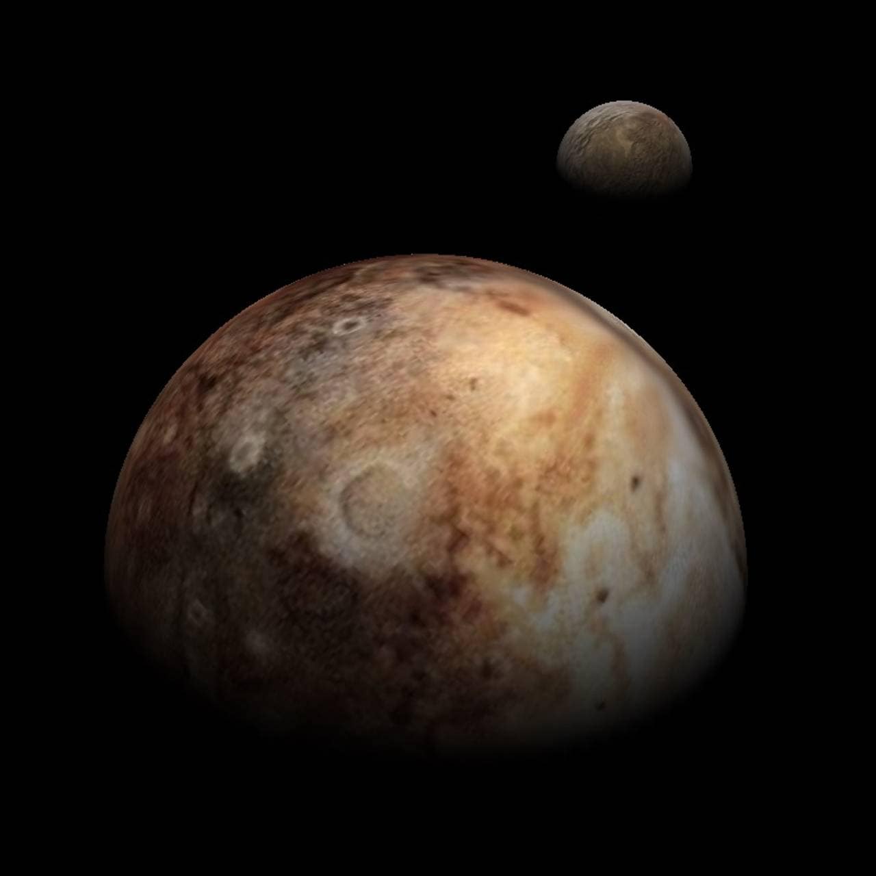 Pluto og Charon sett fra New Horizons
