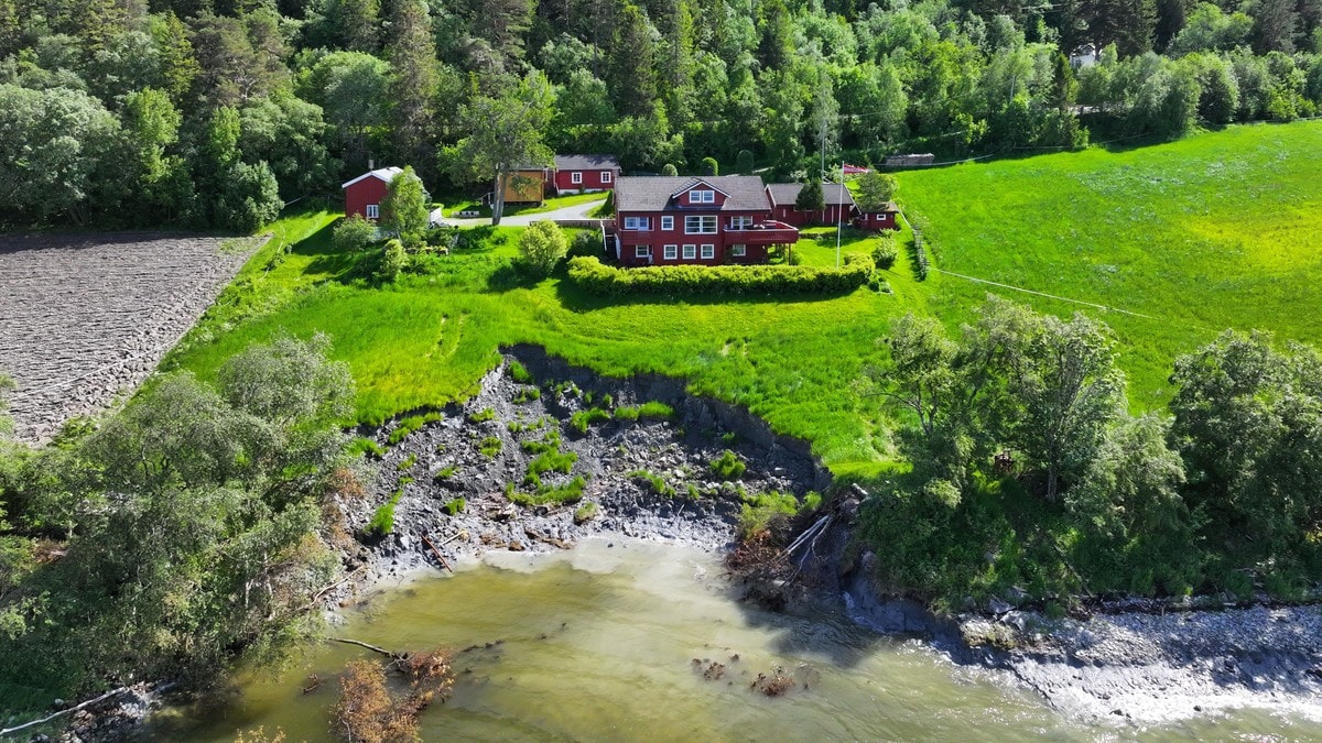 Skredkanten nærmer seg hus på Byneset: Sikring mangler