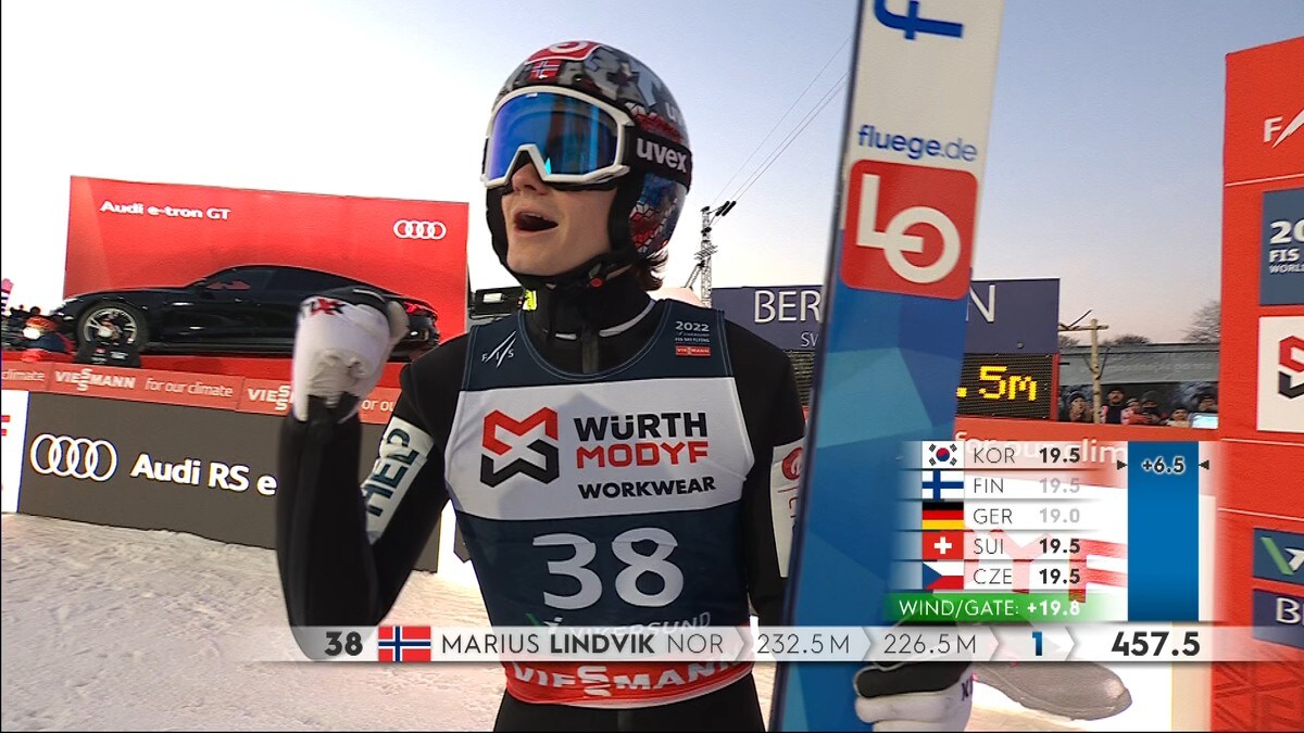 Lindvik leder skiflygings-VM etter første dag