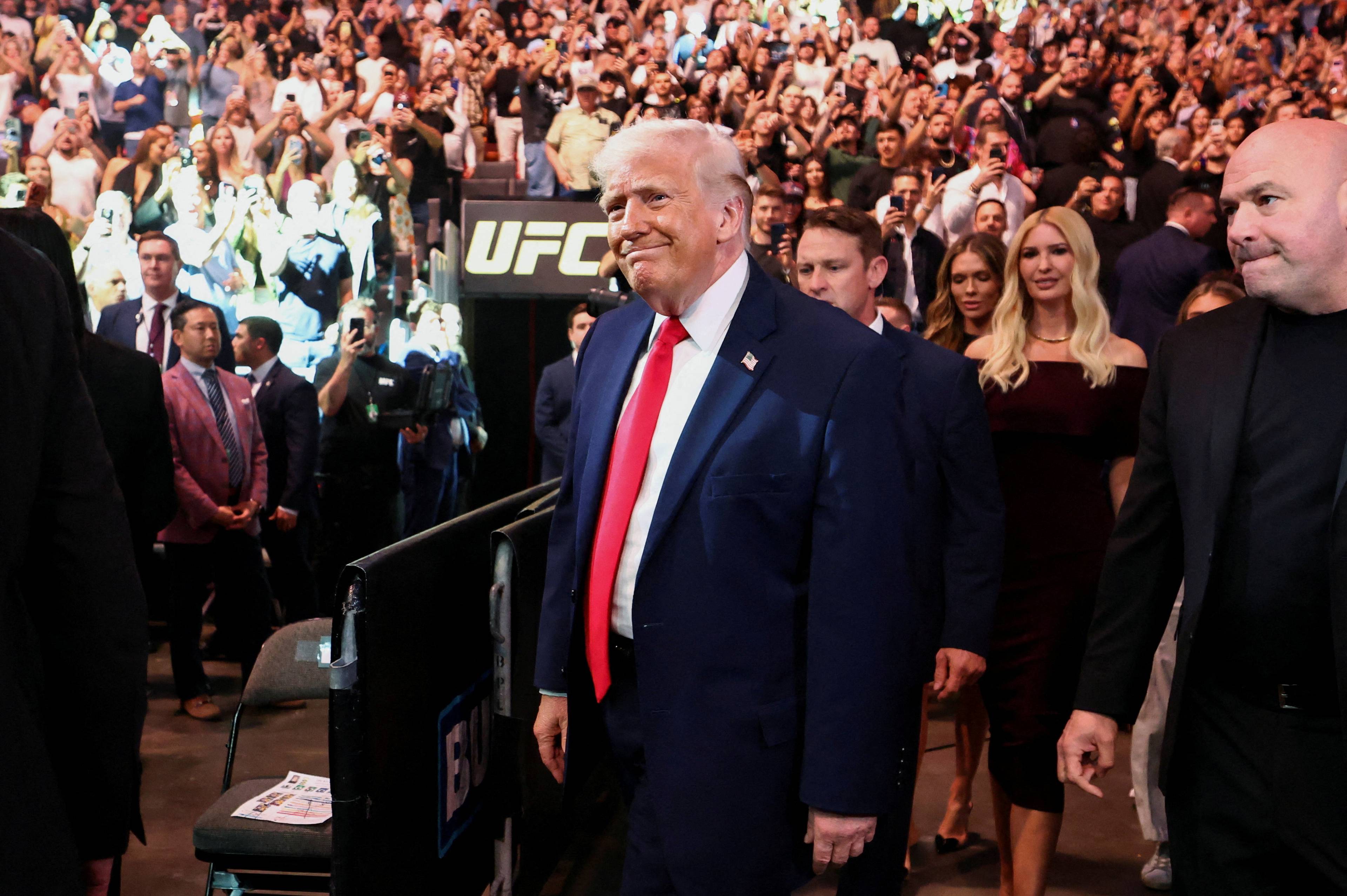 Trump på et UFC-arrangement.
