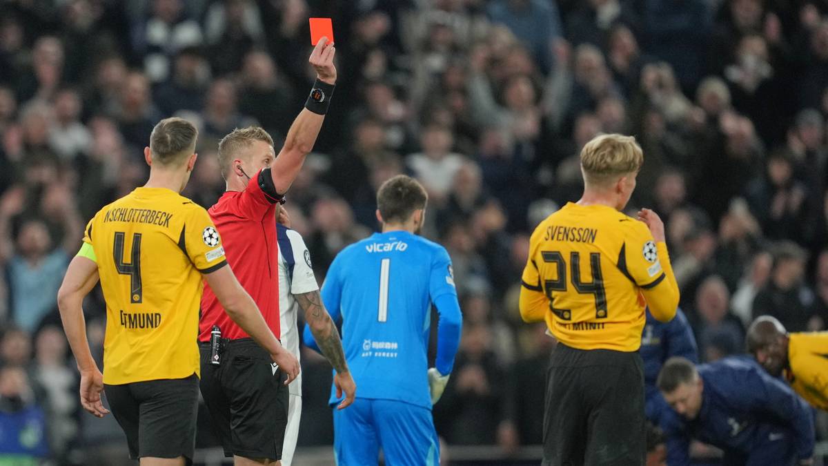 Rødt kort da Tottenham vant