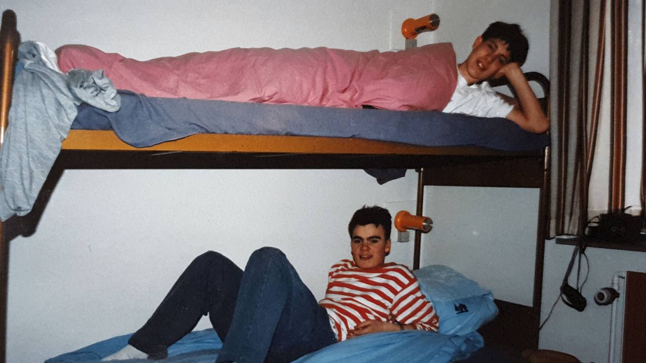 Andre Haaland og Frode Homb på treningsleir i Aarhus, 1991. I 1990 overlevde begge Scandinavian Star-dødsbrannen.