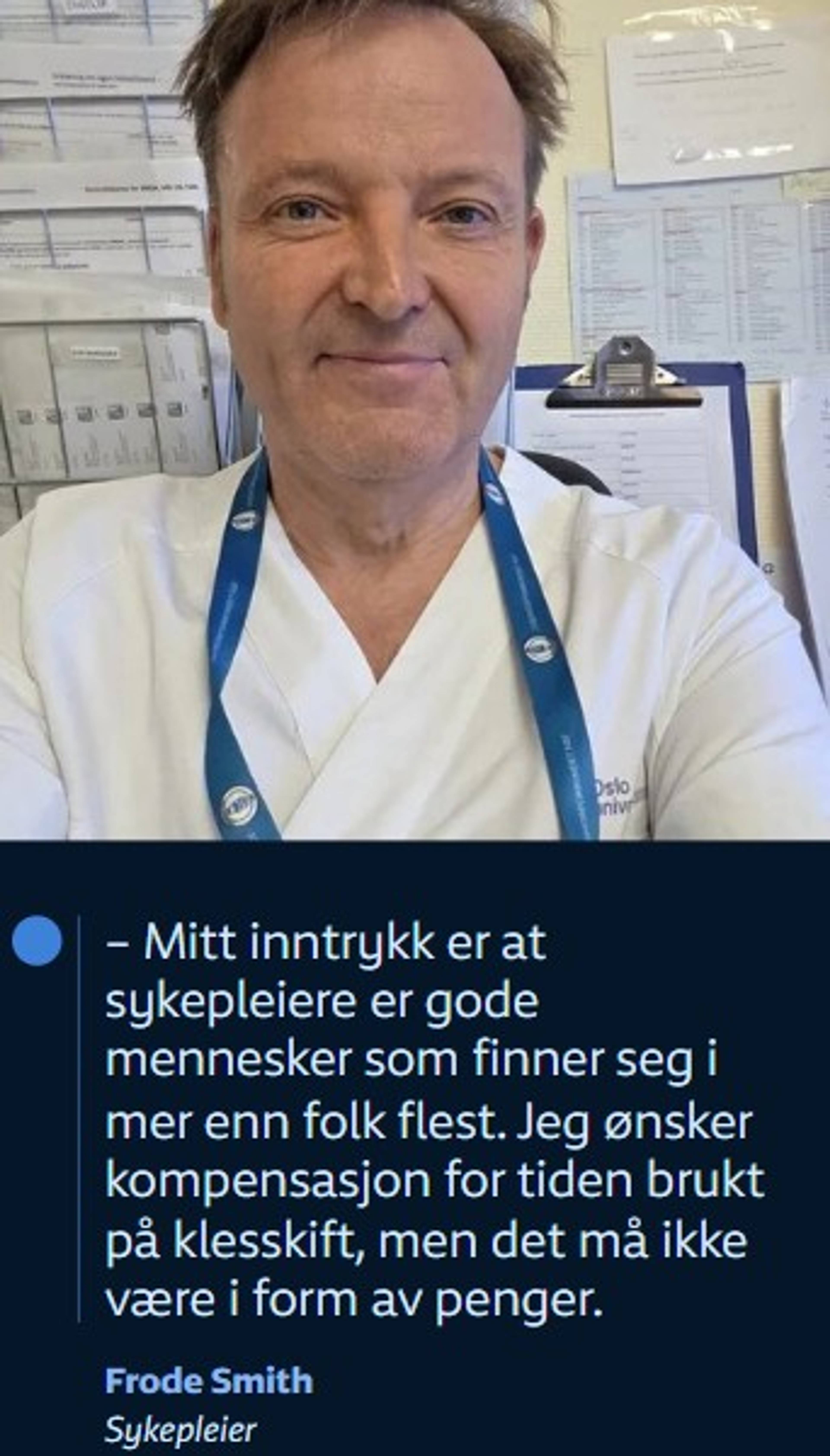 Frode Smith, sykepleier
