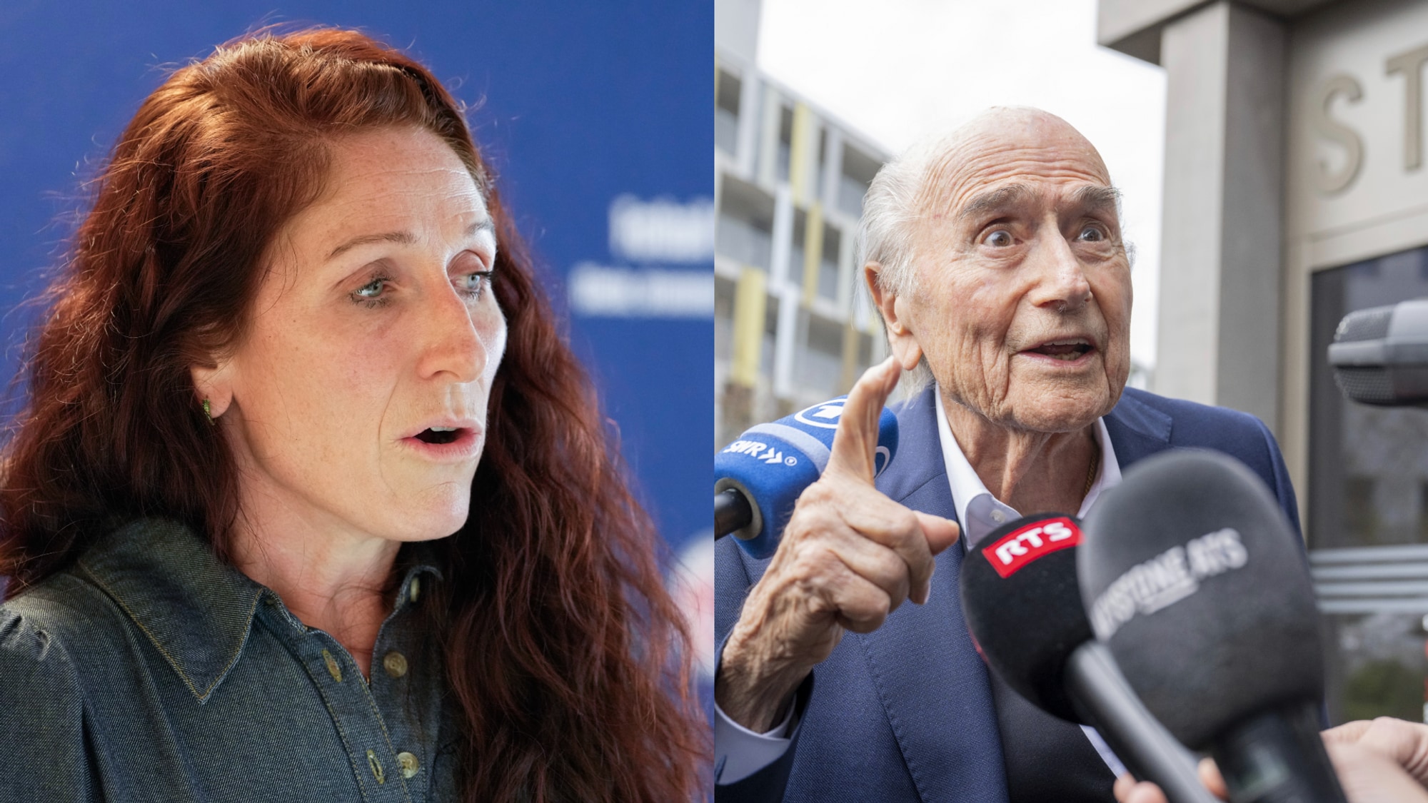Splittbilde av Klaveness og Blatter