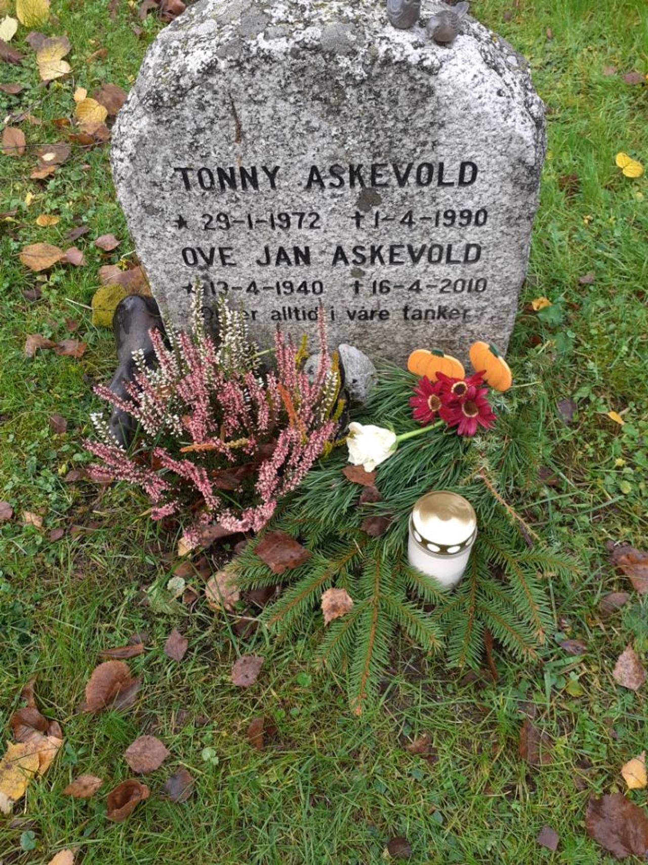 Gravsteinen til Tonny Askevold