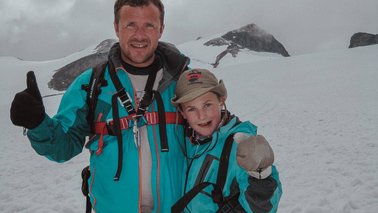Thoralf Lian og Torgeir Djønne Lian på Galdhøpiggen