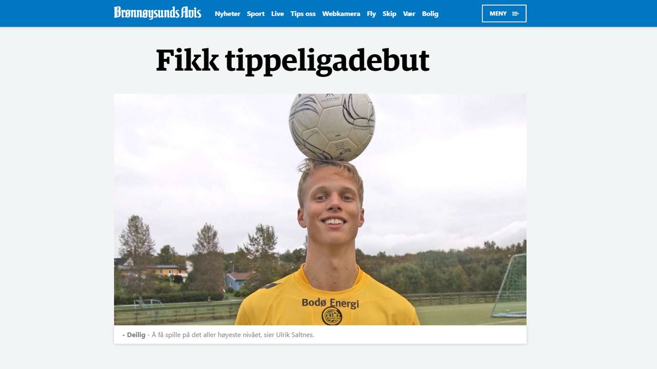Fikk debut på øverste nivå i 2014 for Bodø/Glimt: - Å juble for seier foran 17.000 på tribunen i Bergen er min største fotballopplevelse så langt, sier brønnøyæringen.
