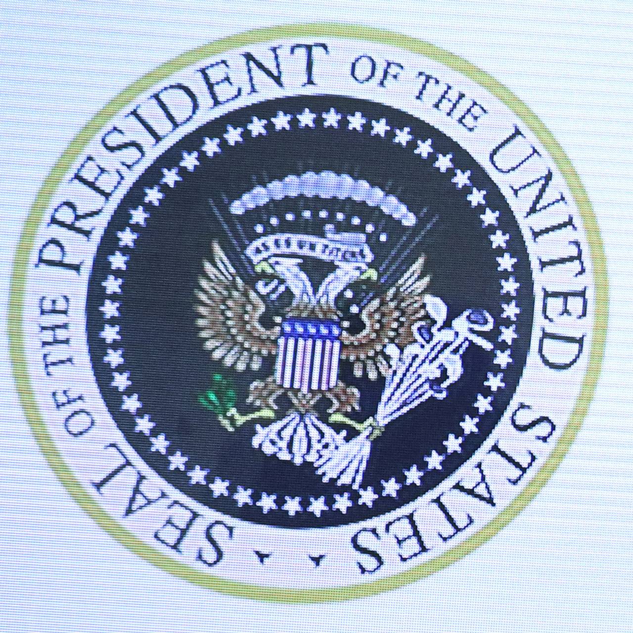 President Trump og et falsk presidentsegl