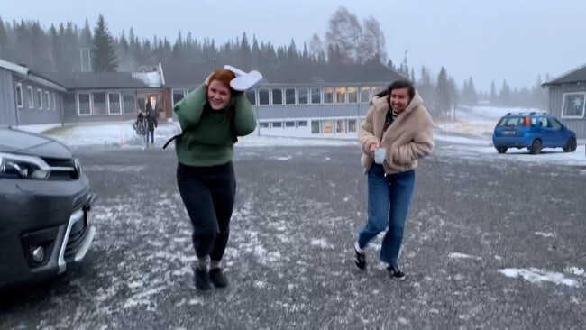 Ekstremværet Frank på Helgeland folkehøyskole.