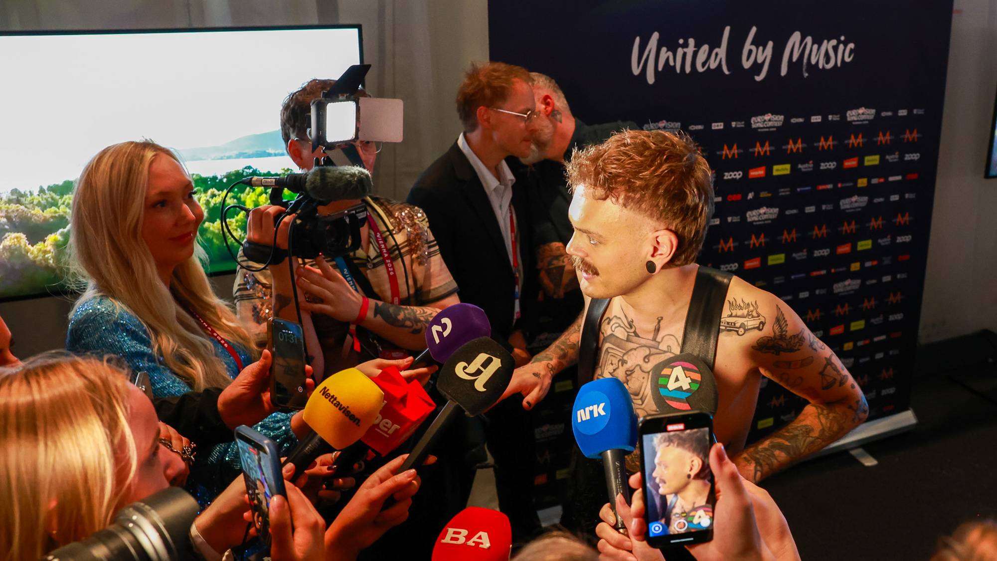 Jonas Lovv møter pressen etter ESC-finalen