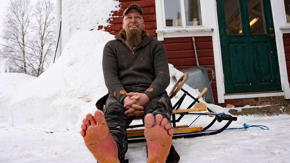 Terje har gått uten sko i 36 år: – Det bare ble sånn