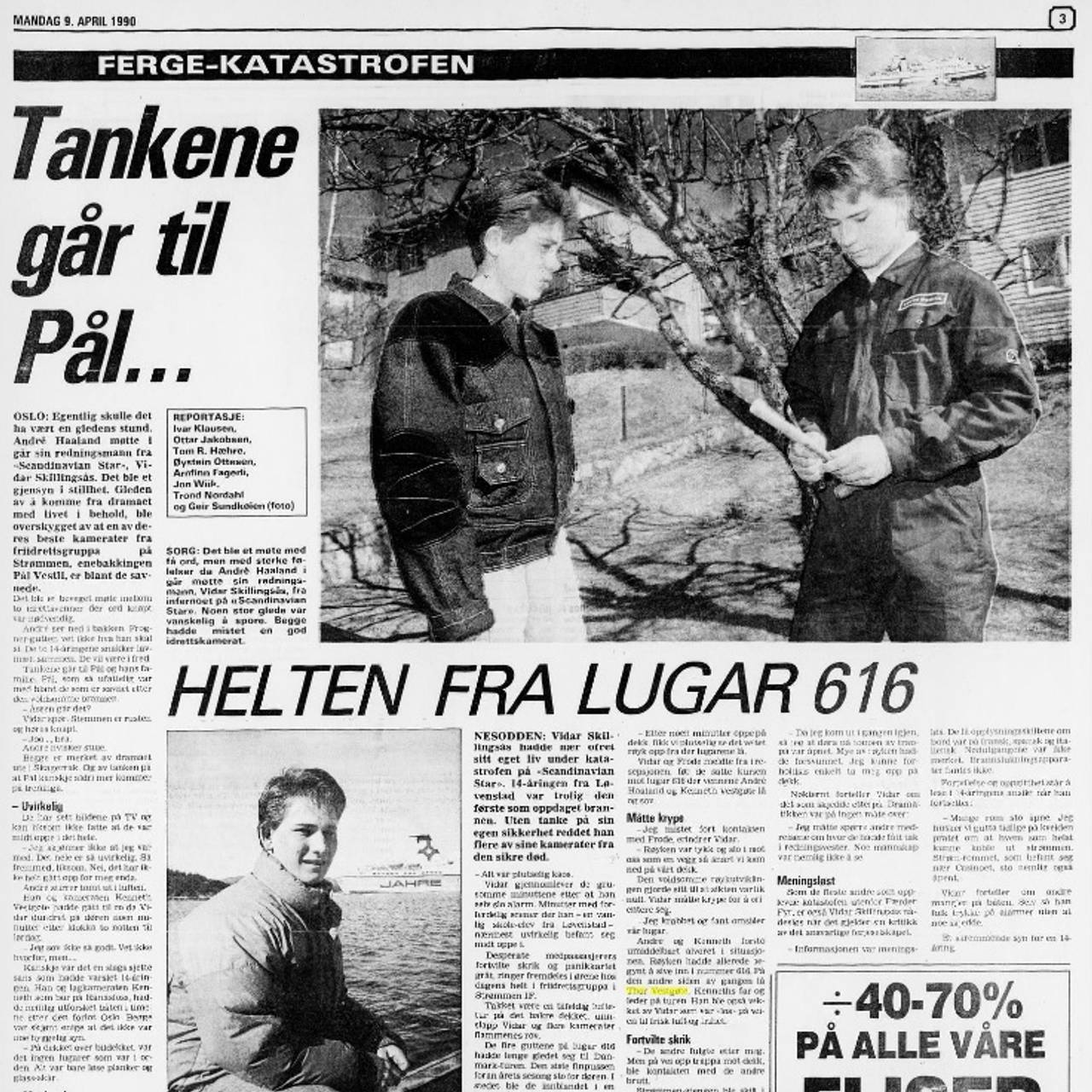 Faksimile fra Romerikes Blad 9. april 1990.