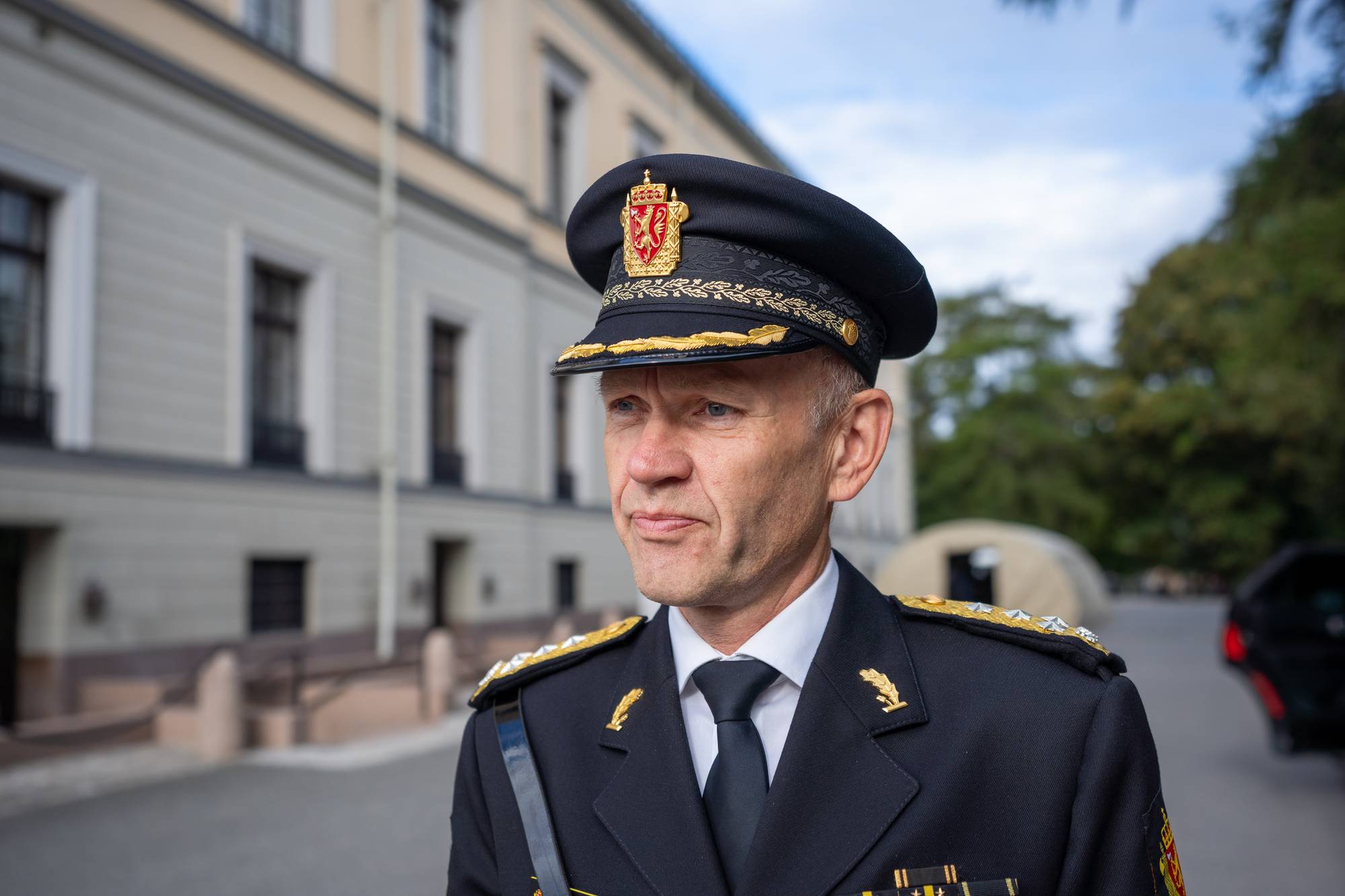 kong Haralds gravferd. Politidirektør Håkon Skulstad 