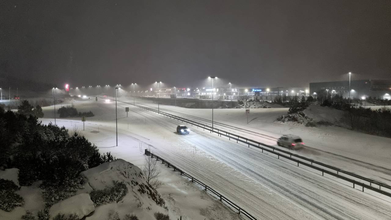 Snøkaos på sørlandet