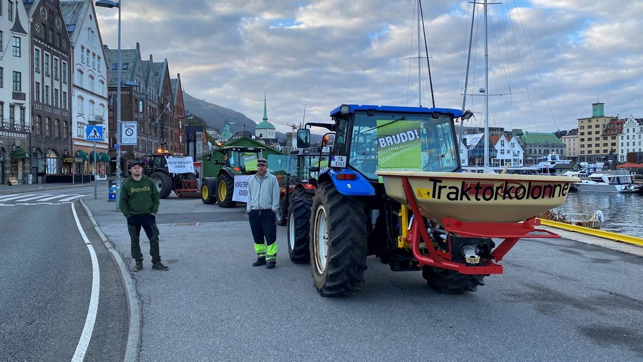 Bønder aksjonerer i Bergen