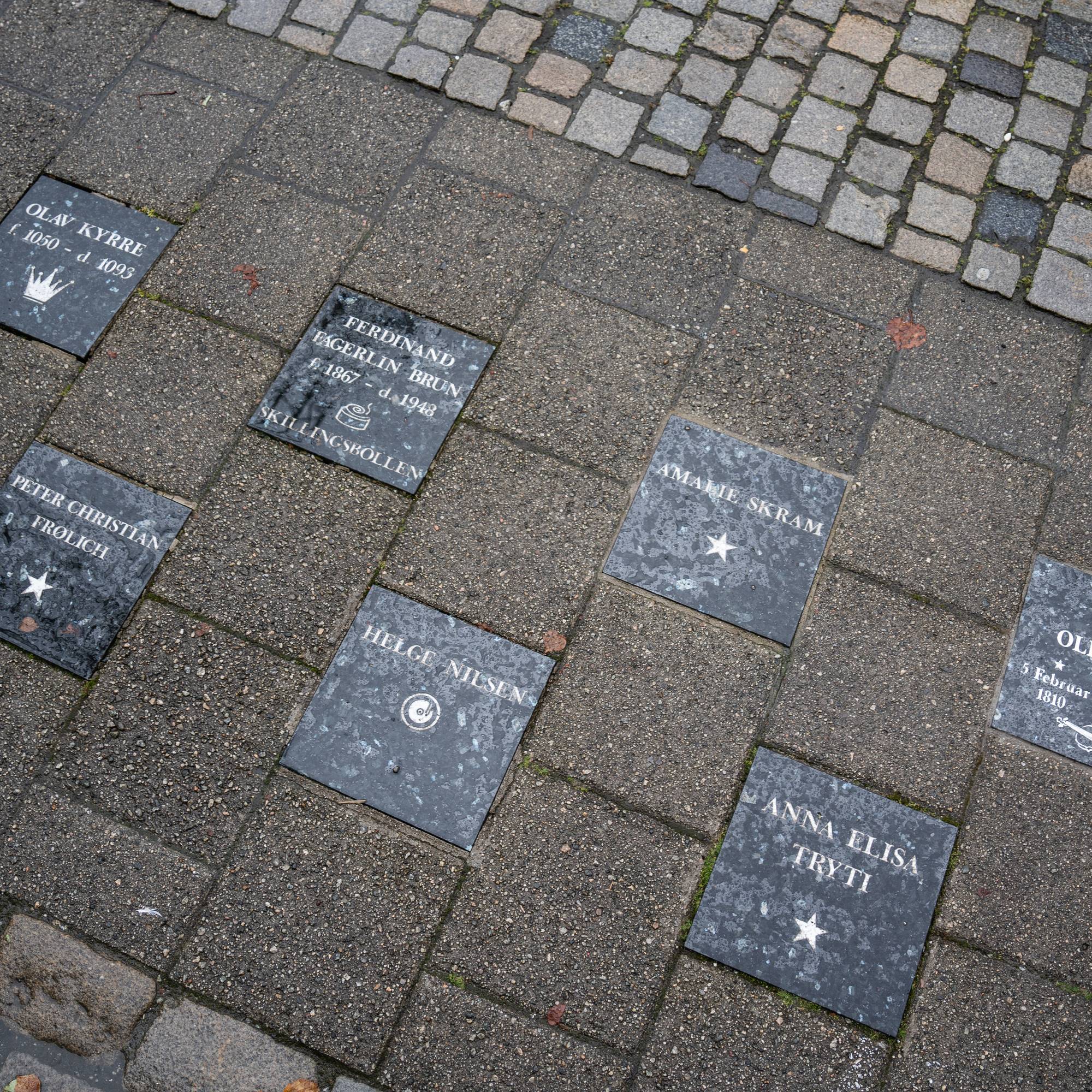 Steinar på Walk of fame i Bergen