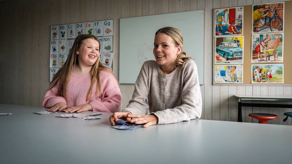 Emma og Tille (12) måtte øve seg på å være redde