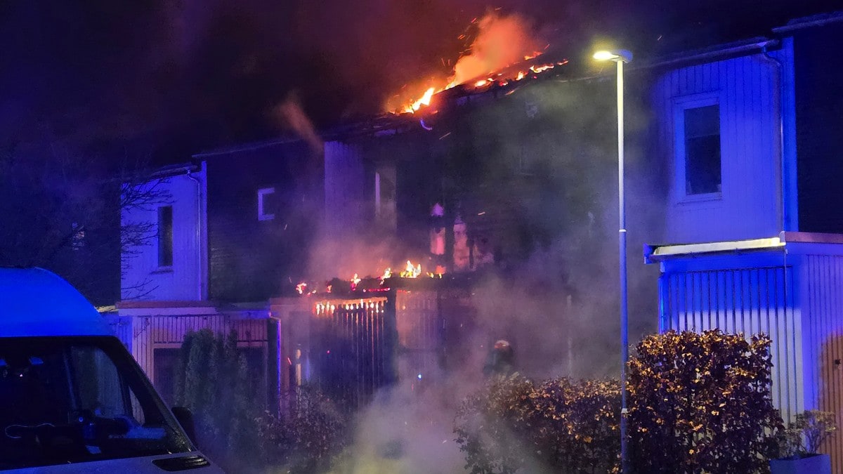 Brann i rekkehus i Sandnes