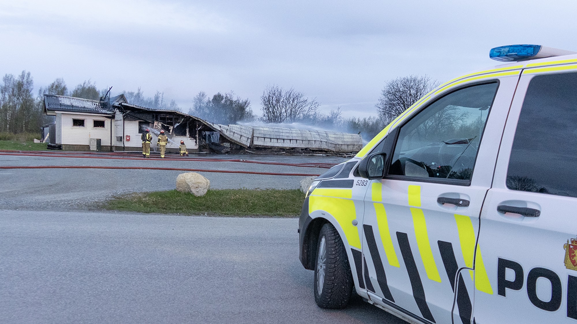 Brann Saltstraumen Camping, politibil