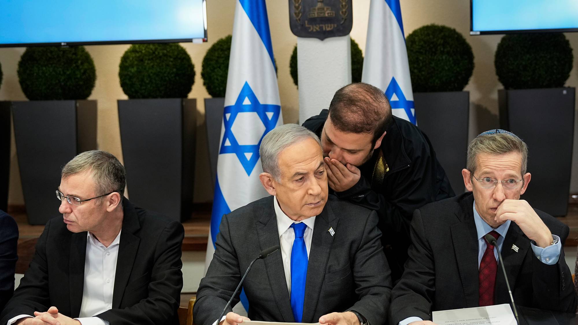 Statsminister Netanyahu under et kabinettmøte i desember 2023