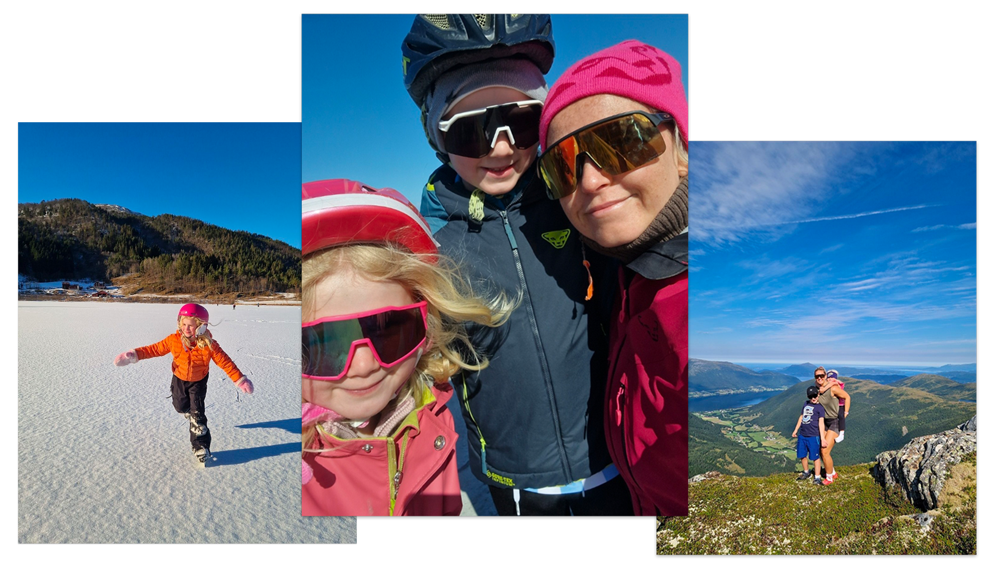 Kvinne på gjelltur med to barn på Nordmøre.
