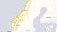 Skjermbilde Meteorologisk institutt Tegnet kart over Norge, som markerer vest- og midt-norge.