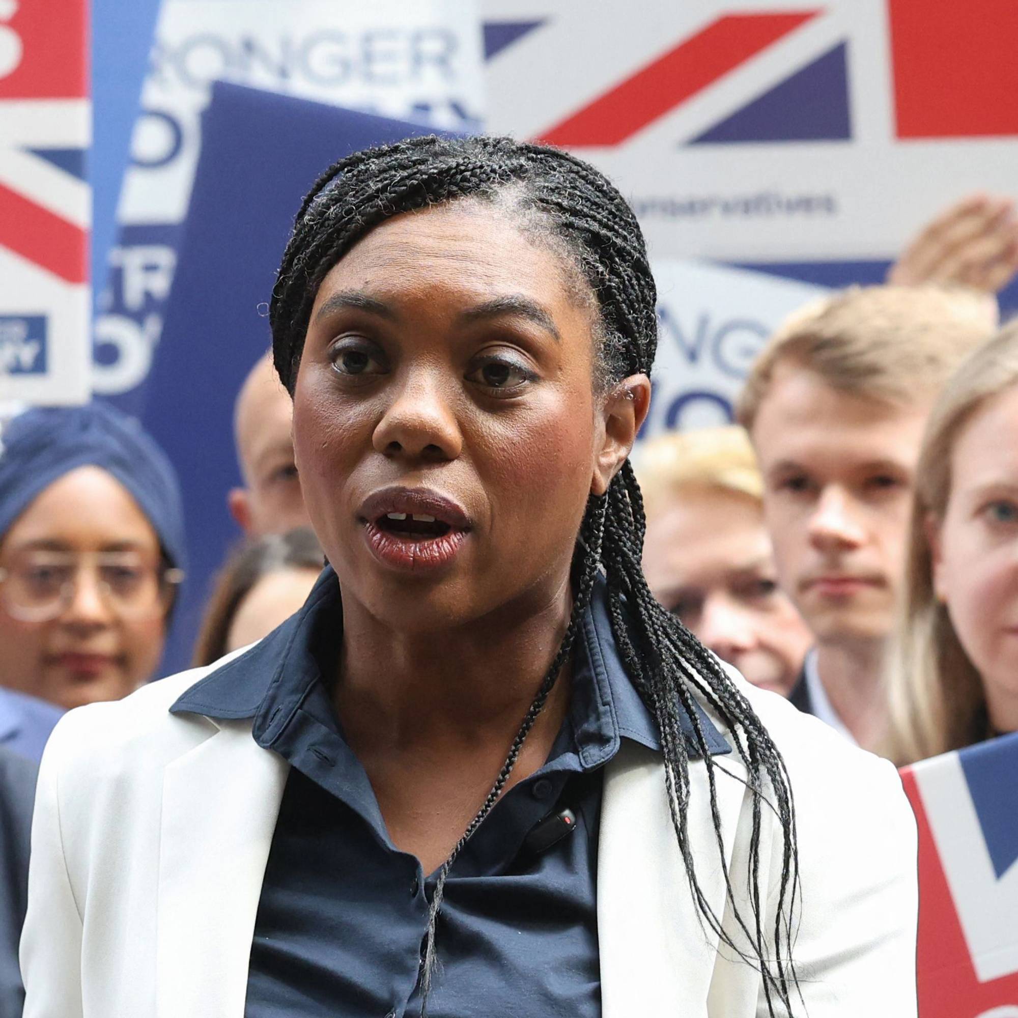 Britain's main opposition Conservative Party leader Kemi Badenoch 