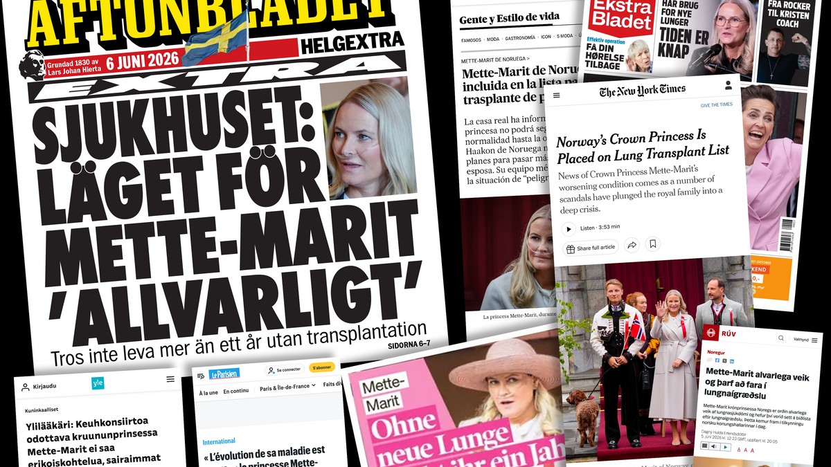 Kronprinsesse Mette-Marits sykdom fronter nyheter over hele verden