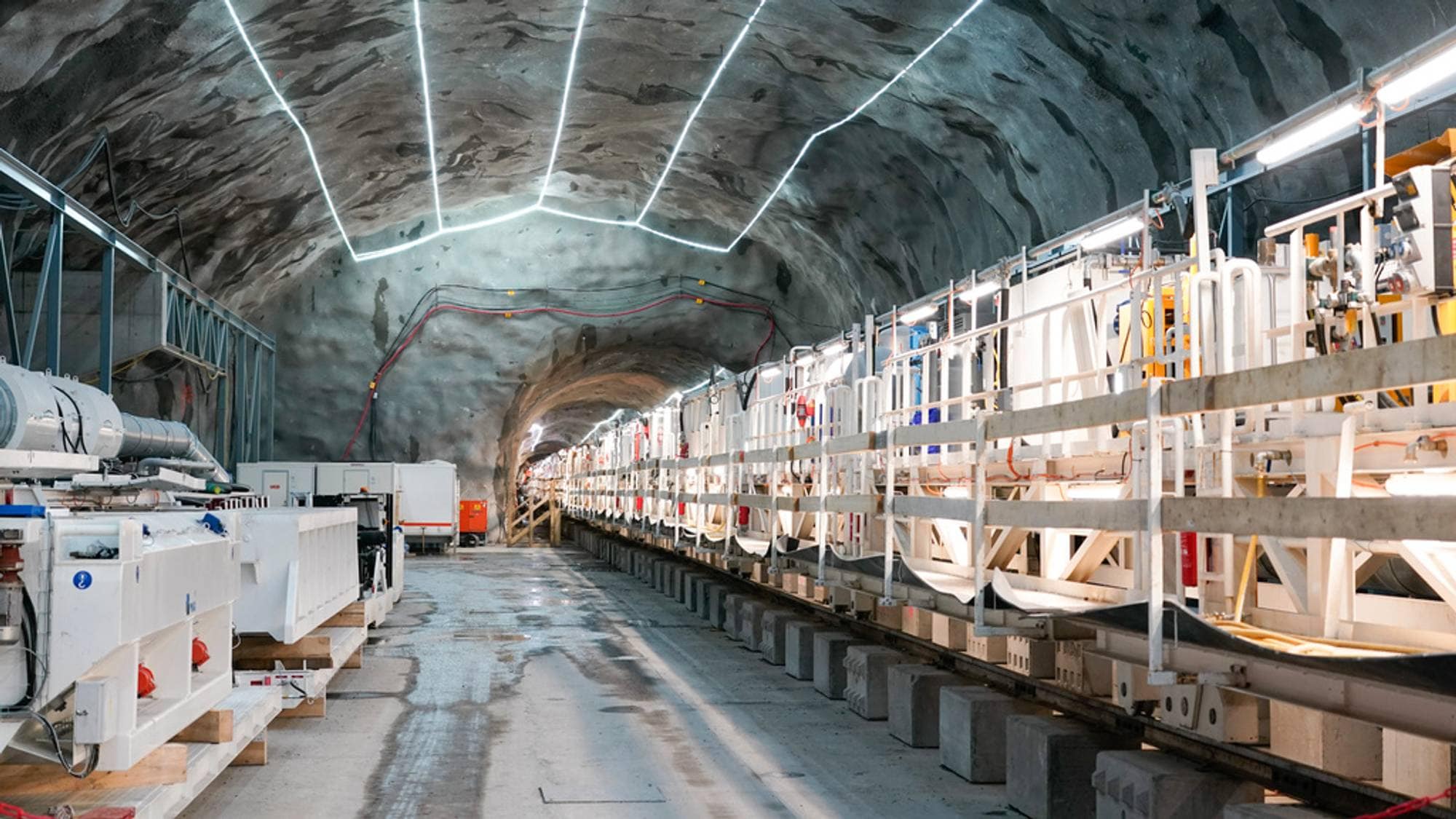 Anlegget med den nye tunnelboremaskin i prosjekt «Ny vannforsyning Oslo» under jorden på Huseby onsdag. 