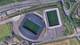 BRIGHTON & HOVE ALBION FC en skisse av Brightons nye stadion (til høyre). Til venstre ligger mennenes bane.