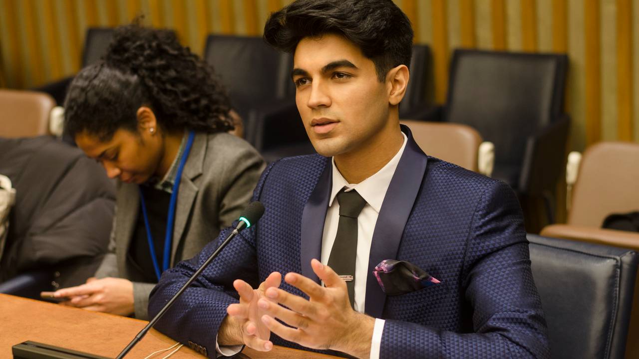 Saad Amer holder innlegg for FN.