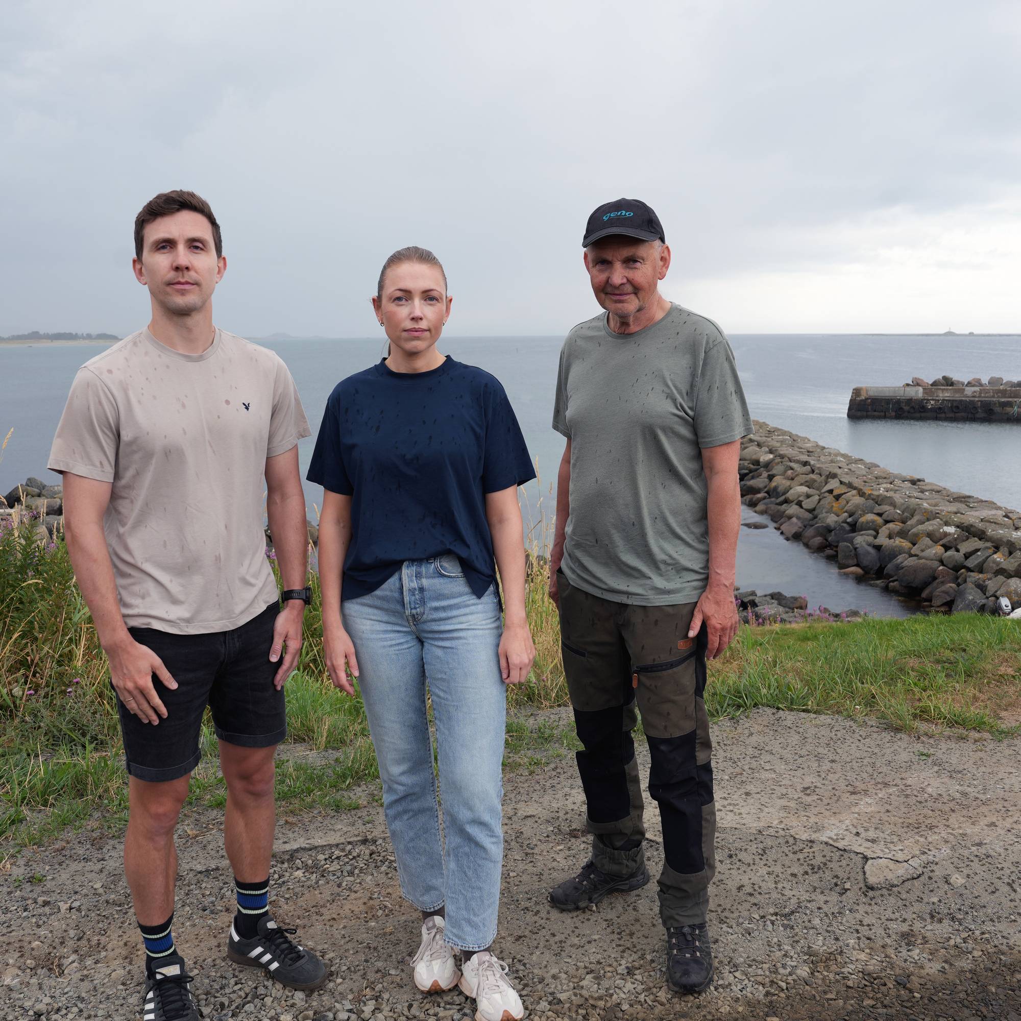 Elisabeth Kolnes og ektemannen Svend Erik Horg fikk bygge i strandsona i Farsund. Statsforvalteren opphevet vedtaket. Her sammen med Arne Kolnes, far til Elisabeth Kolnes. 