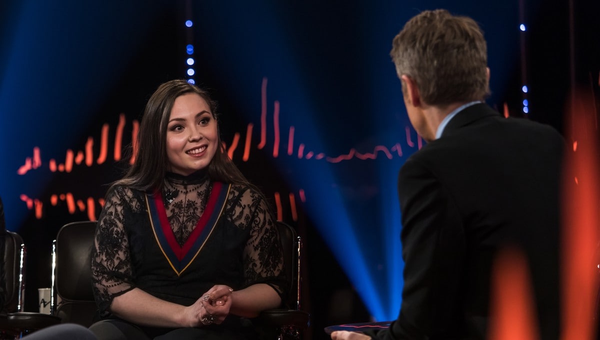Lene Cecilia Sparrok fra «Sameblod» gjester Skavlan NRK Sápmi