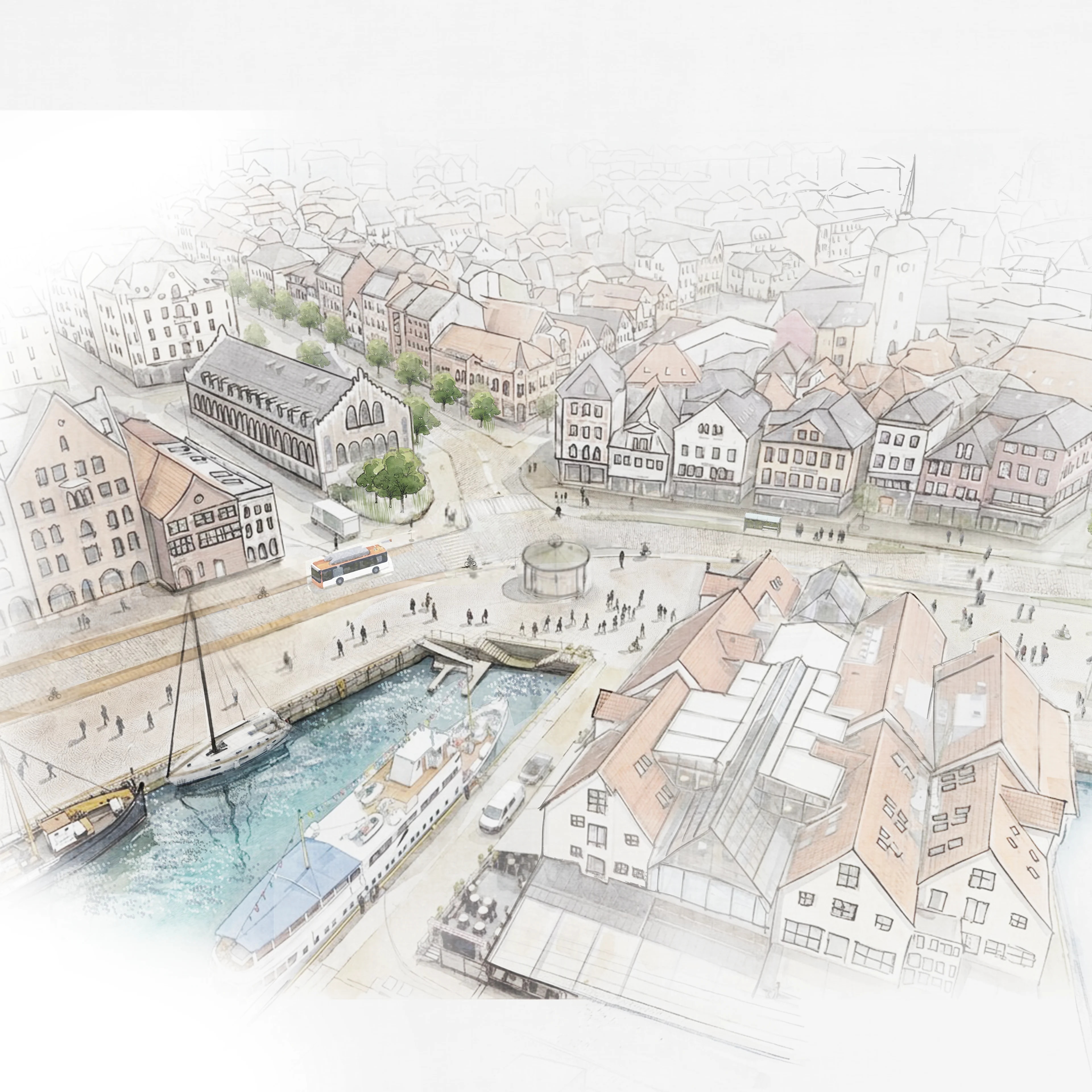 Planlagd hovudsykkelrute mellom Torget og Skuteviken i Bergen: Vågen