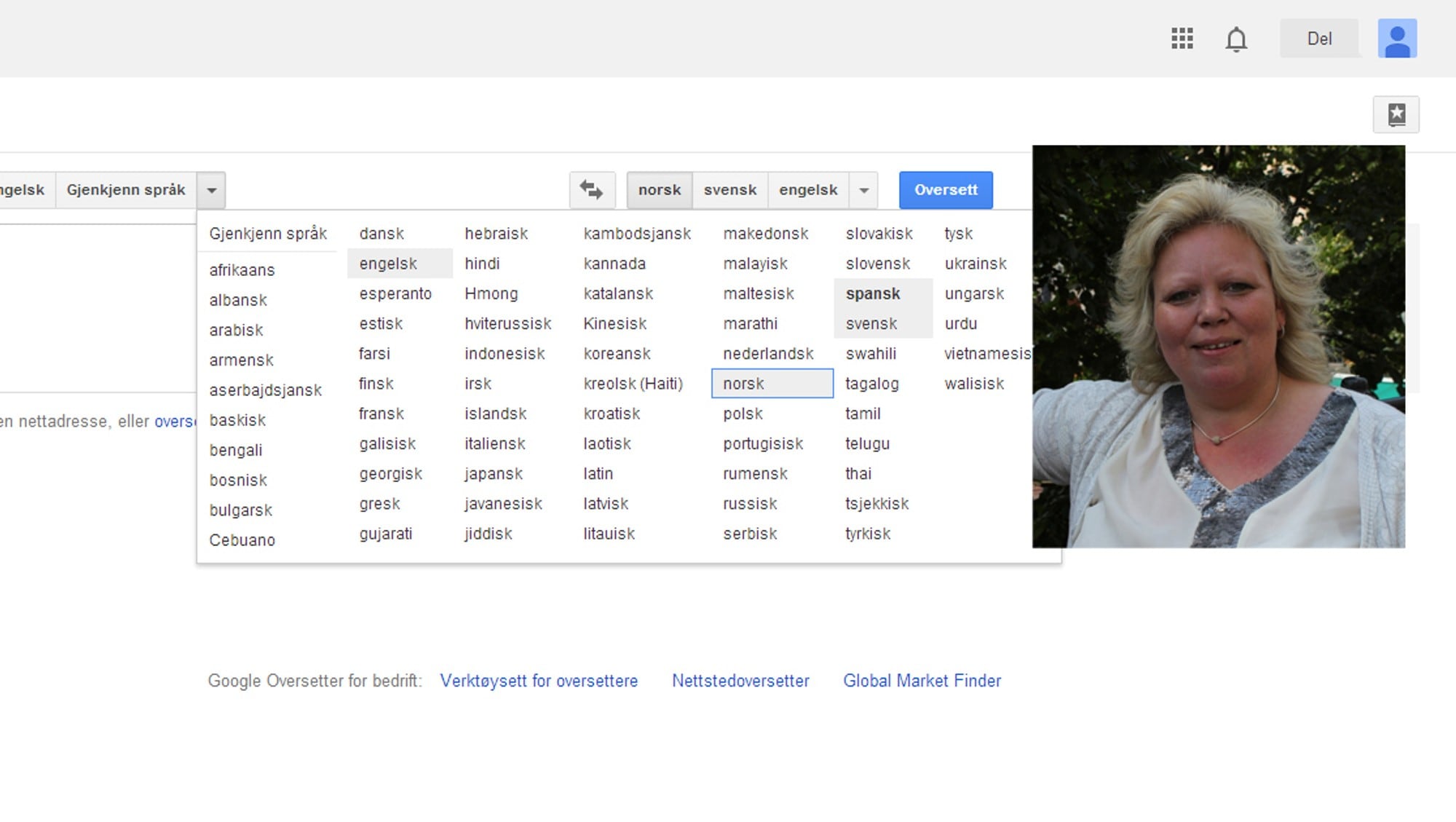 google oversetter samisk