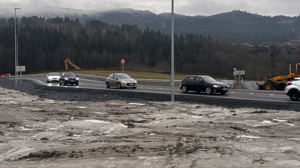 Midlertidig E6 i Levanger åpnet etter kvikkleireskred