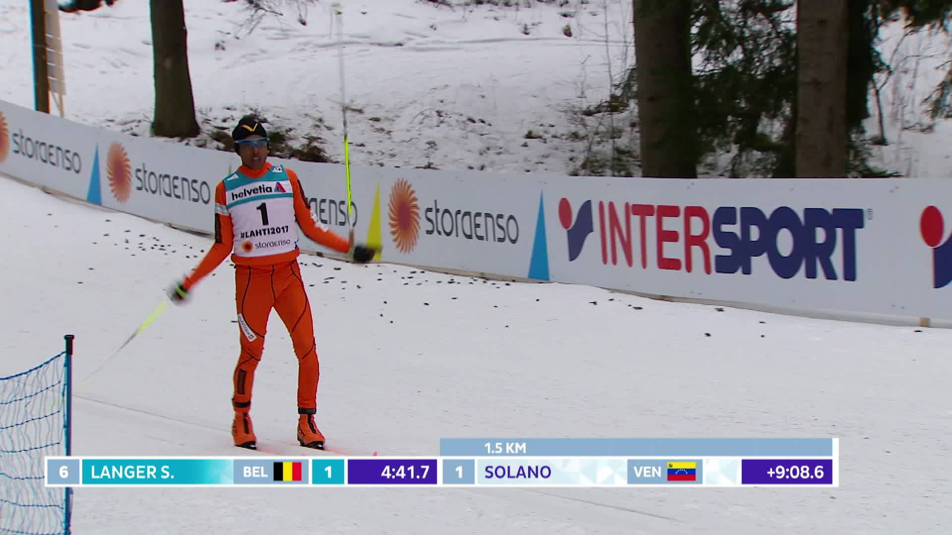 Adrian Solano i sitt aller første skirenn - i VM
