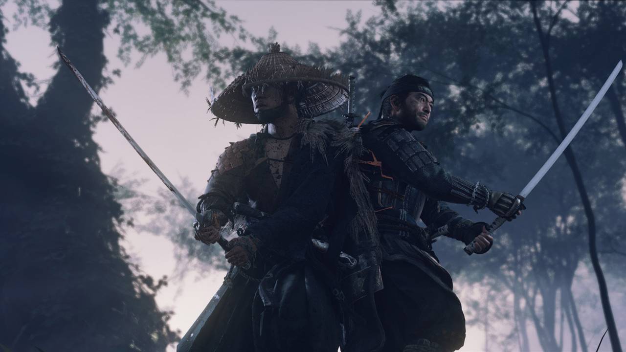 Skjermbilde fra spillet «Ghost of Tsushima».