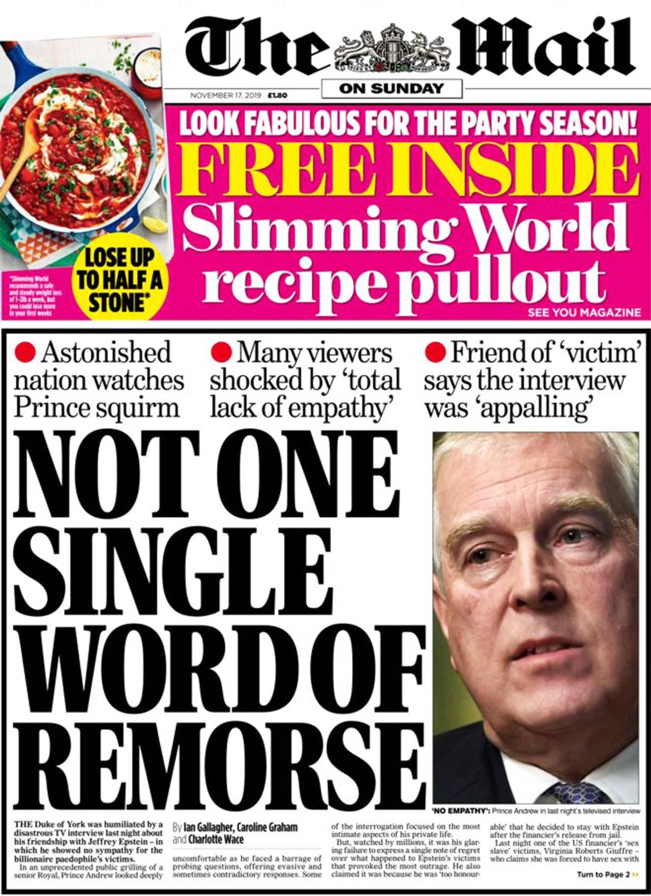 Forsiden av The Mail.
