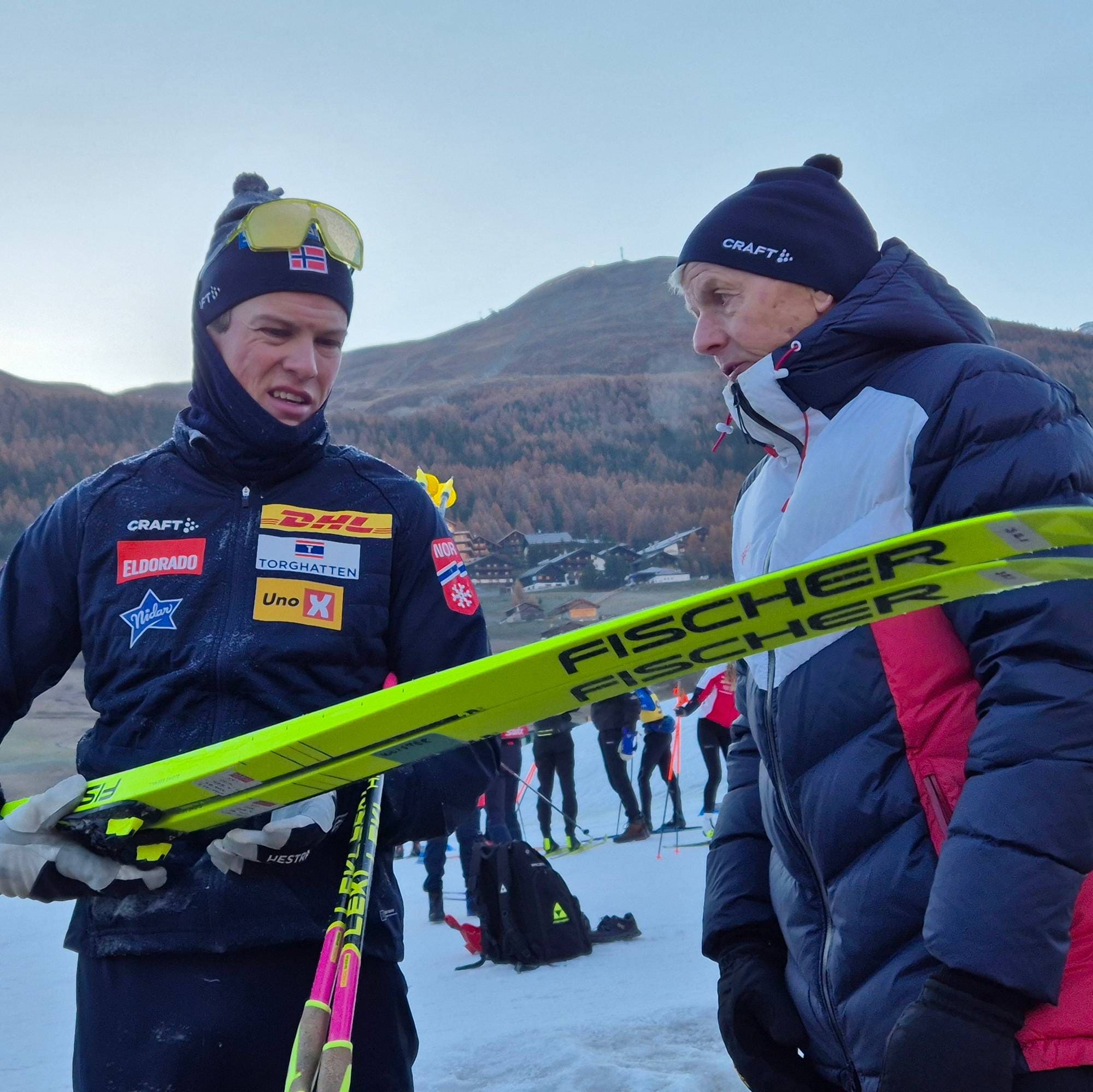 Johannes Høsflot Klæbo og Kåre Høsflot i Livigno