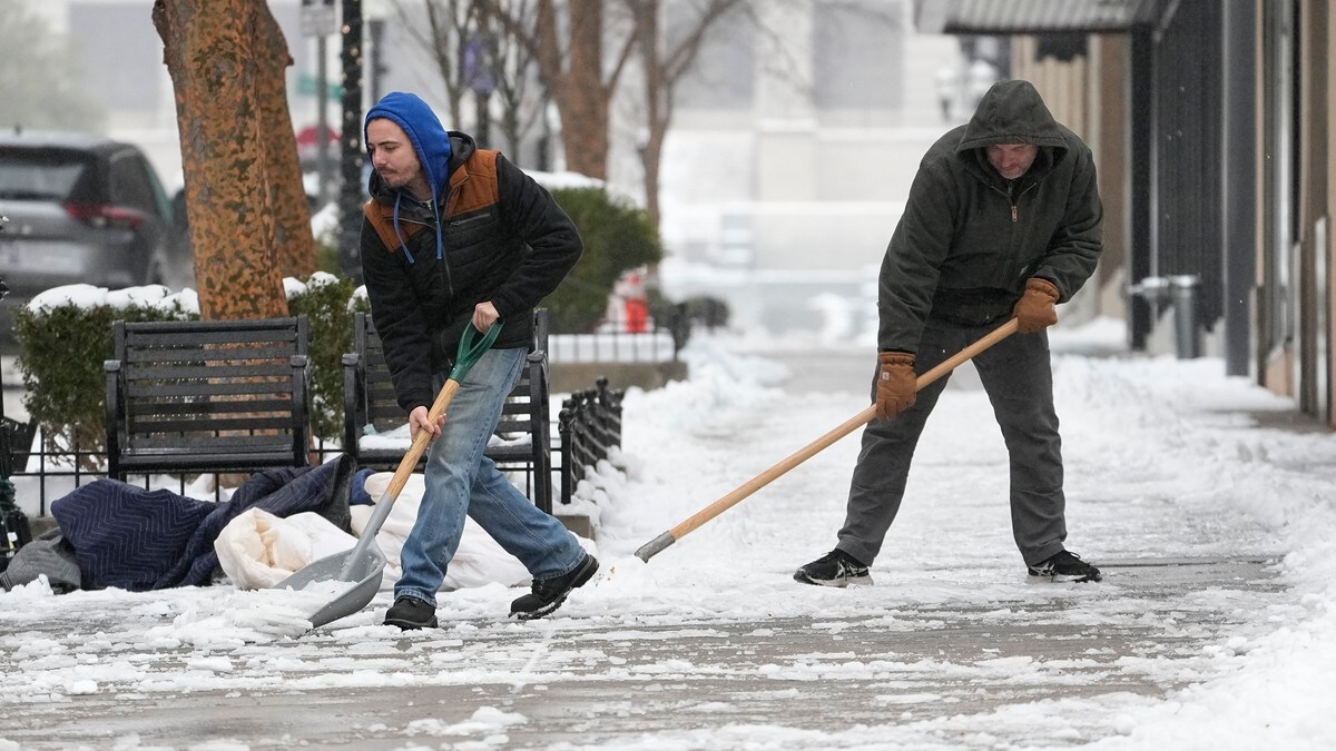 Iskaldt vintervær i store deler av USA