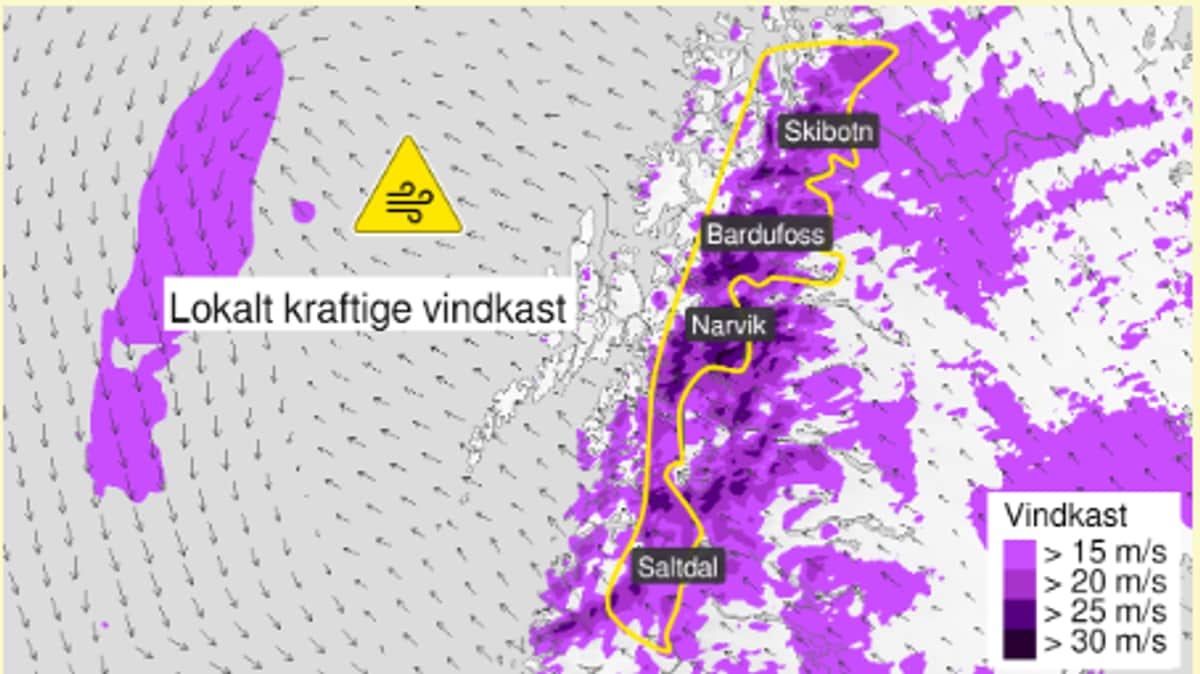 Har sendt ut farevarsel: – Venter kraftige vindkast