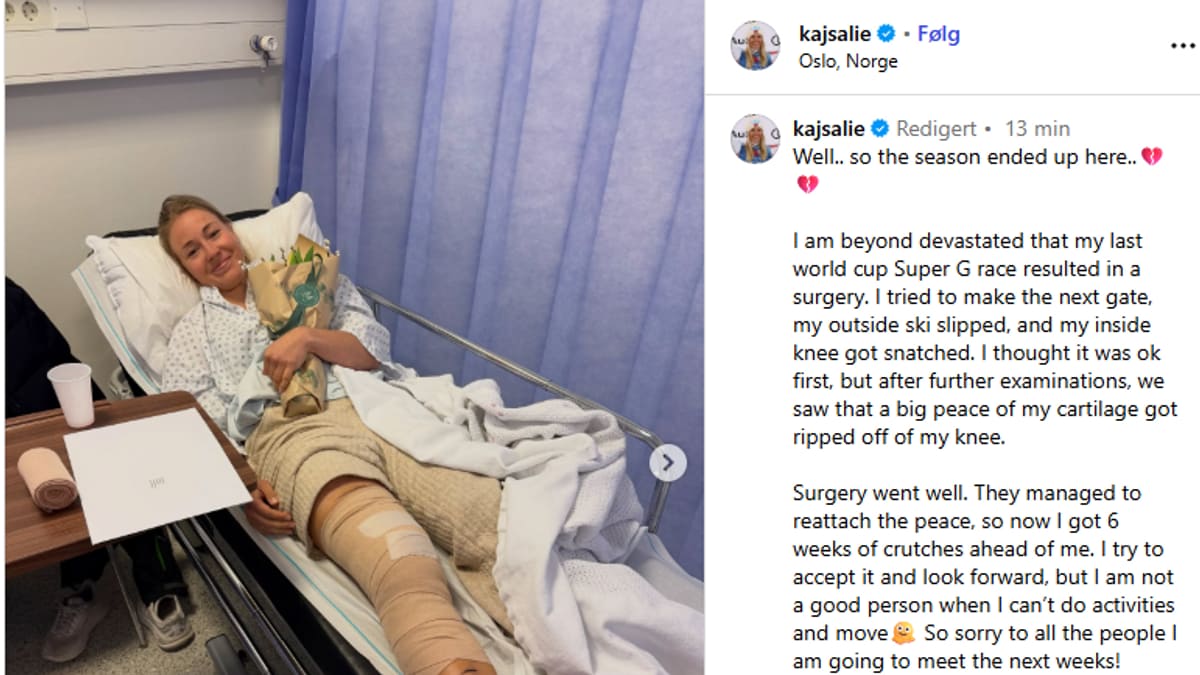 Kajsa Vickhoff Lie operert etter sesongavslutningen: – Knust
